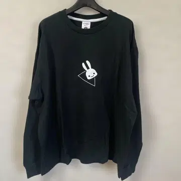 CUNE 토끼 프린트 긴팔 T셔츠 XL 블랙