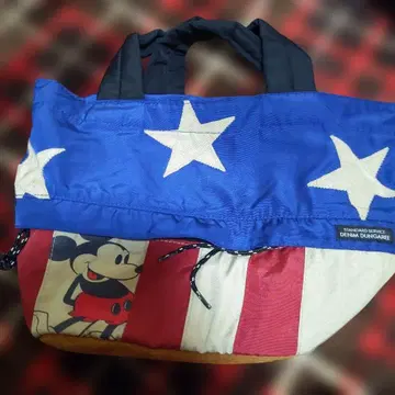 데님 덩거리 미키 토트백