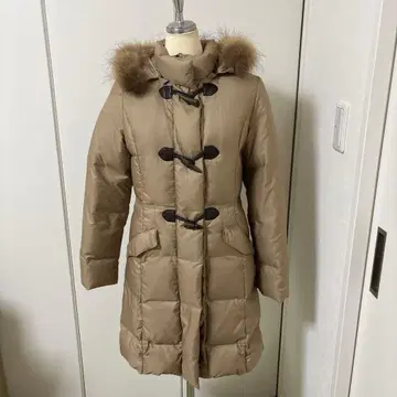 ROPE 후드 부착 다운 코트 베이지 L 사이즈