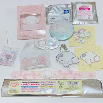 산리오 코기뮨 최애 배지 한정판 캔뱃지 러버 밴드 키링