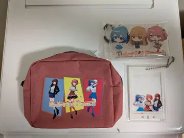 컬러풀 피치 굿즈 세트 (파우치, 아크링 키링, 소품함)