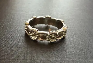 아쉬페 프랑스 실버 컬러 꽃 모티브 반지 13호