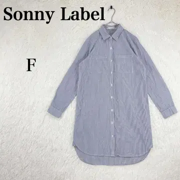 [ 써니 라벨 ] 여성용 긴팔 롱 셔츠 스트라이프 F 코튼 100%