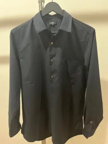 PLST 레이온 블렌드 레귤러 카라 셔츠 네이비 S 사이즈