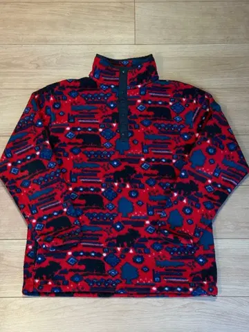 L.L.Bean 90s USA제 하프 스냅 풀오버 올 패턴