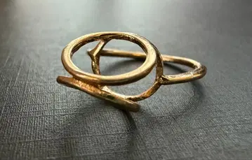 아쉬페프랑스 골드 컬러 입체감 반지 15호