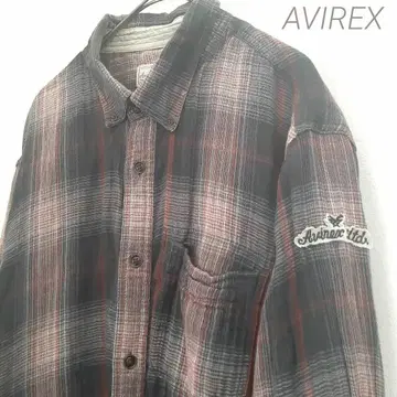 AVIREX 아비렉스 체크 무늬 코튼 플란넬 셔츠