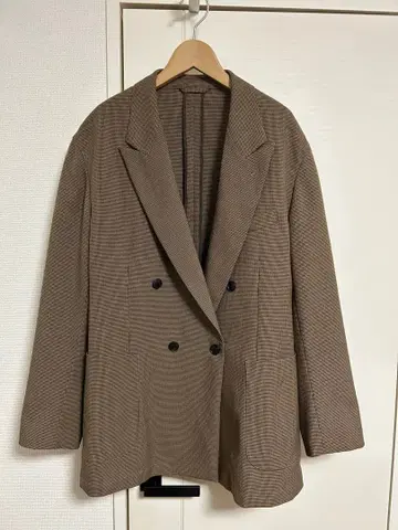 건 클럽 체크 더블 4B 재킷