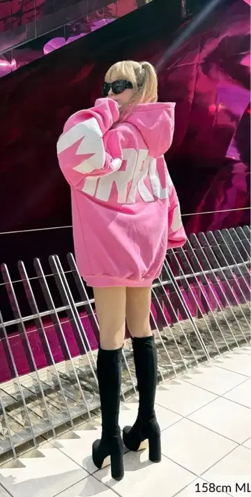 MIRROR9 미러나인 아이콘 후디 핑크 ML 새상품