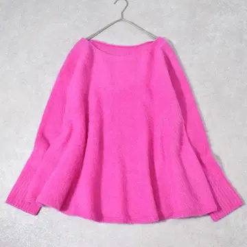 드레 스테리아 캐시미어 100% 홀가먼트 플레어 니트 F 핑크