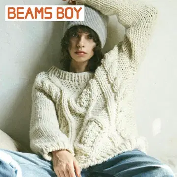 BEAMS BOY 빔즈 아란 니트 스웨터 페루 니트 손뜨개질