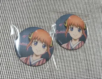 로손 은혼 캔뱃지 카구라 2점