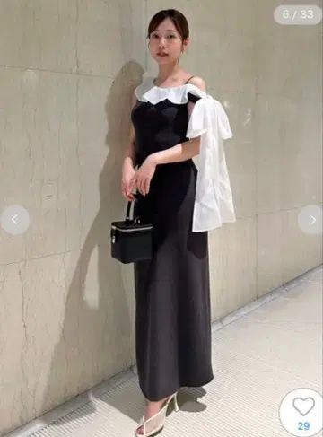 SNIDEL 스나이델 원숄더 리본 니트 원피스 그레이