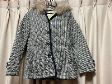 [ 새상품급 MELROSE CLAIRE ] 체크 무늬 후드 퍼 포함 자켓