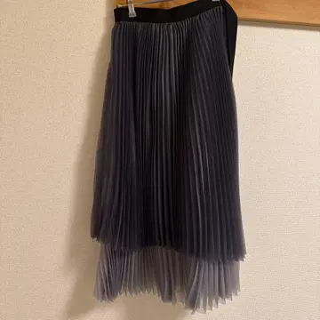 CYCLAS 그라데이션 플리츠 스커트 사이드 지퍼