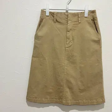 새상품급 [마린프랑세즈] (1) 베이지 코튼 타이트 스커트 장식 벨트