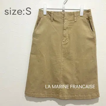 새상품급 [마린프랑세즈] (1) 베이지 코튼 타이트 스커트 장식 벨트