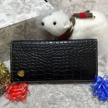 블랙 크로커다일풍 장지갑