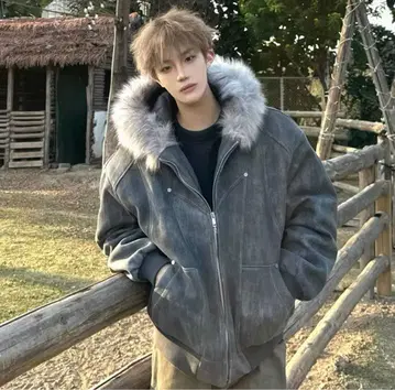 퍼 자켓 한국 Unisex Line Boa Jacket