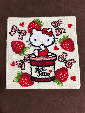 키티 타월 손수건 셔닐 직조 딸기