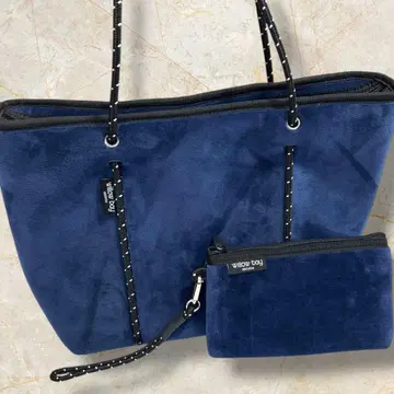 [ 새상품급 ] Willow bay 벨벳 벨로아 숄더 토트 네이비
