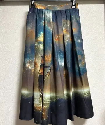 엑시즈팜 해적선 패턴 롱 스커트 미사용 새상품