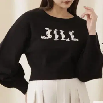 JILL BY JILLSTUART 로고 자카드 비쥬 니트 덕질 니트