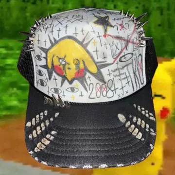 리메이크 캡 핸드메이드 y2k 그래피티
