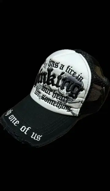 y2k 헤이세이 영문 자수 캡 해골 archive