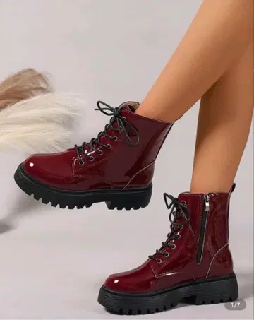 SHEIN 버건디 부츠