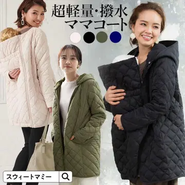 맘 코트 스위트 마미 더커 퀼팅 코트 블랙