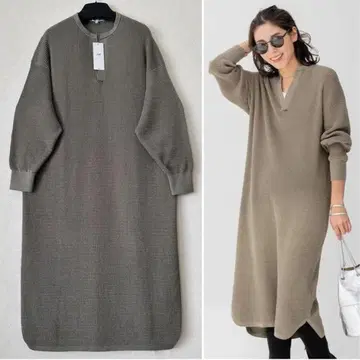 빅 사이즈 46*23구 와플 슬릿 넥 원피스*자유구 쿠미쿄쿠 ICB