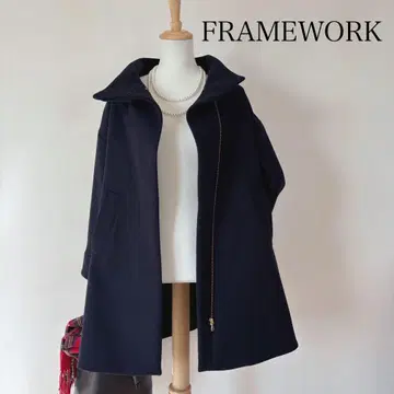 프레임워크 해밀턴 코트 멜톤 롱 울 네이비