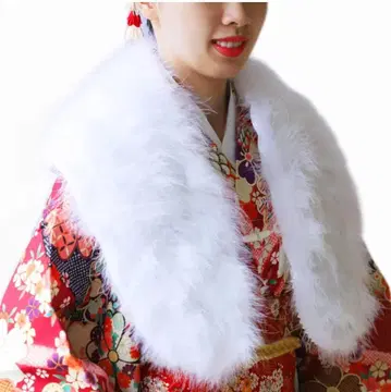 TOuWA 숄 퍼 깃털 화이트 스톨 미사용 새상품