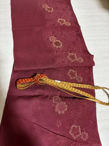 단고 크레이프 원단 츠지 가하 꽃 허리띠 오비 장식 천 세트