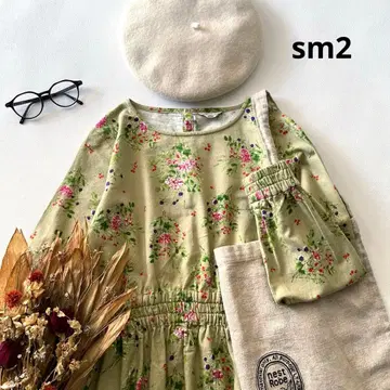 b1867* 사만사 모스모스 코튼 기모 허리 개더 꽃무늬 원피스