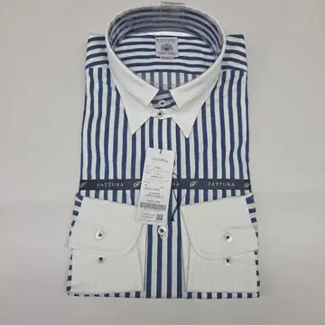 FATTURA 블루 화이트 스트라이프 와이셔츠 L 사이즈