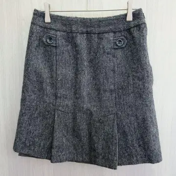 아베베 미니 스커트 플리츠 스커트 니트 스커트 그레이 L