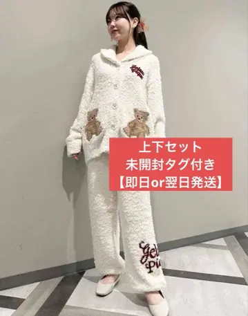 젤라또피케 젤라또 스노우 베어 자카드 숄 가디건 & 롱팬츠