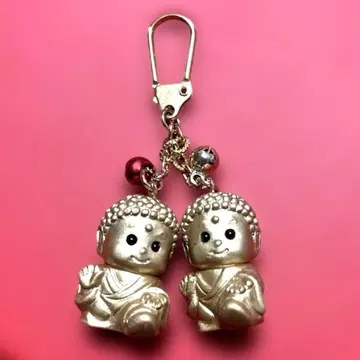 대불 스트랩 쌍둥이 페어 행운의 물건 골드 참