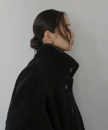 자켓 아우터 코트 가죽 파이핑 보아 자켓 블랙 hellam