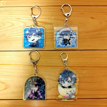 컬러풀 피치 나오키리 아크릴 키링 4개 세트