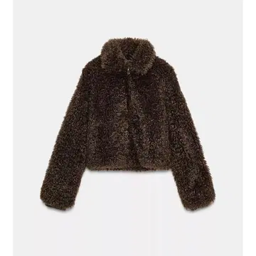 ZARA 롱 보아 크롭 코트