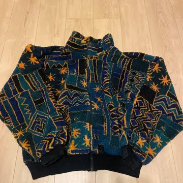 EMS 플리스 자켓 기하학 패턴 USA제