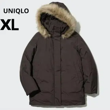 유니클로 하이브리드 다운 코트 XL 브라운