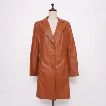 새상품급 Peruzzi 롱 가죽 자켓 브라운 사이즈 F*LD862