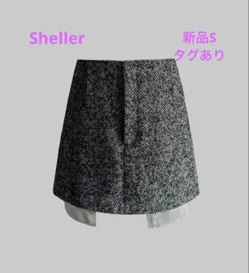 새상품 Sheller 헤링본 셔츠 레이어드 스커트 셰리에