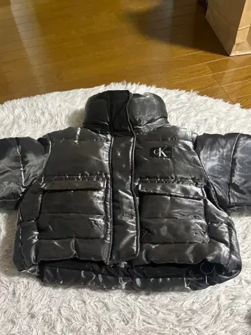 CK 실버 다운 자켓 후드 부착