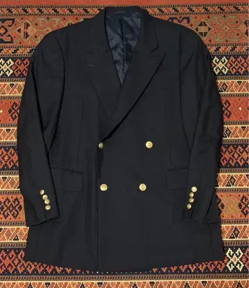 컨디션 최상 뉴요커 더블 테일러드 자켓 골드 버튼 L 사이즈 네이비