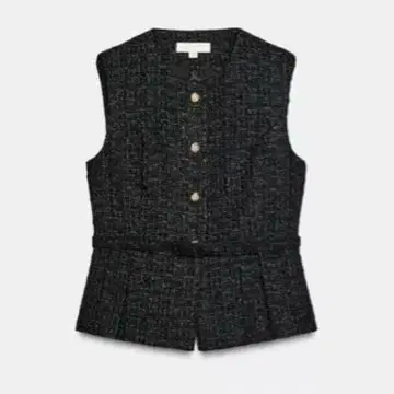 ZARA 메탈릭 얀 벨트 디테일 베스트 S